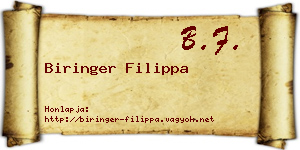 Biringer Filippa névjegykártya